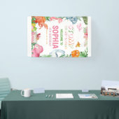 Roze Dinosaurus Verjaardag Uitnodiging Meisje Dino Spandoek (Beurs)