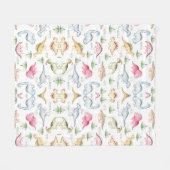 Roze Dinosaurus Verjaardagsfeest, Meisjes Dinosaur Fleece Deken (Voorkant (Horizontaal))