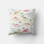 Roze Dinosaurus Verjaardagsfeest, Meisjes Dinosaur Kussen (Achterkant)