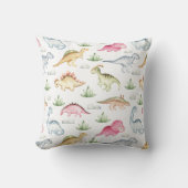 Roze Dinosaurus Verjaardagsfeest, Meisjes Dinosaur Kussen (Voorkant)