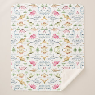 Roze Dinosaurus Verjaardagsfeest, Meisjes Dinosaur Sherpa Deken