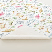 Roze Dinosaurus Verjaardagsfeest, Meisjes Dinosaur Sherpa Deken (3/4)