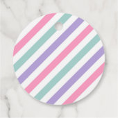 Roze Dinosaurus Verjaardagsfeestje Bedankjes Labels (Achterkant)