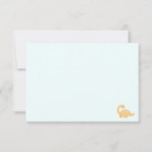 Roze Dinosaurus Verjaardagsfeestje Dank je kaart (Achterkant)