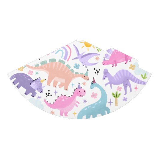 Roze Dinosaurus Verjaardagsfeestje Feesthoedjes (Voorkant)