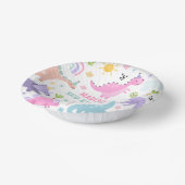 Roze Dinosaurus Verjaardagsfeestje Papieren Kommen (Gebogen)