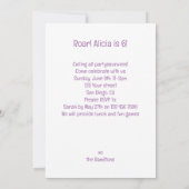 Roze dinosaurus verjaardagsuitnodiging, dinosaurus kaart (Achterkant)