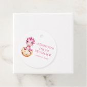 Roze Dinosaurus Waterverf Hatching Soon Baby showe Bedankjes Labels (In situ)