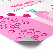 Roze Dinosaurussen Foto Meisje 1e Verjaardag Miles Poster (Hoek)