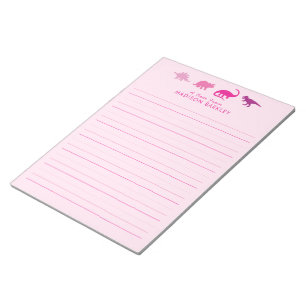 Roze dinosaurussen Kind Dino Briefpapier Blocnote