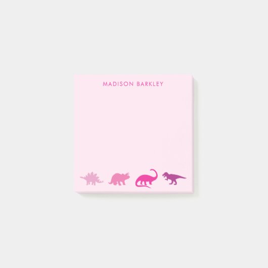 Roze dinosaurussen Kind Post-it® Notes (Voorkant)