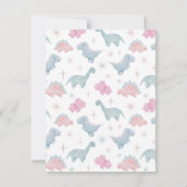 Roze dinosaurussen Kinder noot Kaart Notitiekaartje (Achterkant)