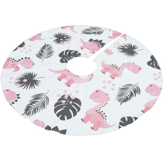 Roze dinosaurussen: Schattige Kinder patroon. Kerstboom Rok (Gekanteld)