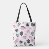 Roze dinosaurussen: Schattige Kinder patroon. Tote Bag (Achterkant)