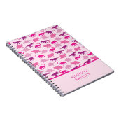 Roze Dinosaurussen Schattige Kinderen Notitieboek (Rechterzijde)