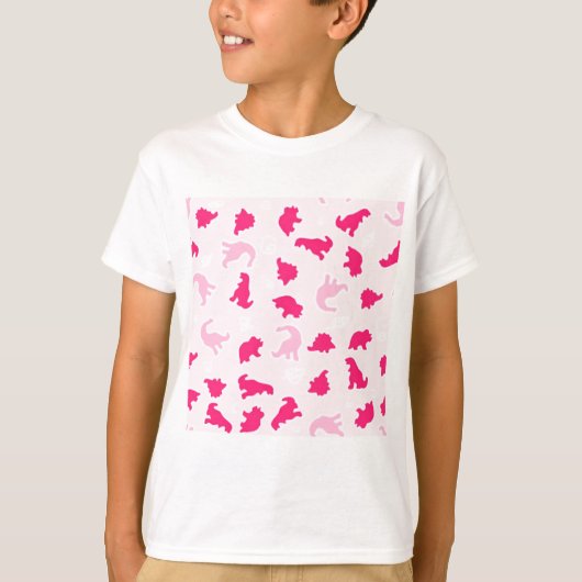 roze dinosaurussen t-shirt (Voorkant)