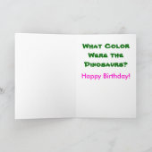 Roze Dinosaurussen Verjaardagquiz Kaart (Binnen)