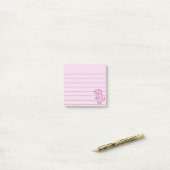 Roze dinosaurustekening, 3x3 post-it® notes (Op bureau)