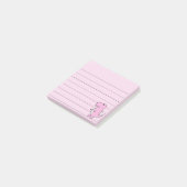 Roze dinosaurustekening, 3x3 post-it® notes (Schuin)