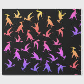 Roze dinosuars cadeaupapier (Vlak)