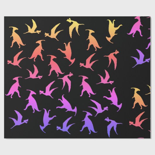 Roze dinosuars cadeaupapier (Vlak)