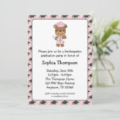 Roze Diploma Beer Girl Afstuderen Kaart (Staand voorkant)