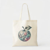 Roze disco bal appel tote bag (Voorkant)