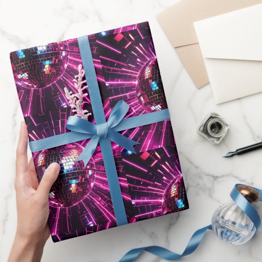 Roze Disco Bal Cadeaupapier (Geschenken)