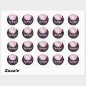roze disco bal dank je stickers (Vel)