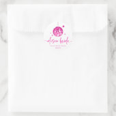 Roze Disco Bal Disco Bruid Bruiloft Feest Ronde Sticker (Tas)