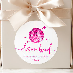 Roze Disco Bal Disco Bruid Bruiloft Feest Ronde Sticker