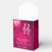Roze Disco Bal en Glitter Hak Favor doos Bedankdoosjes (Geopend)