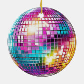 Roze Disco Bal Keramische Versiering Keramisch Ornament (Achterkant)
