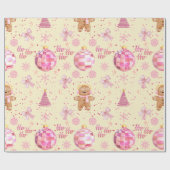 Roze Disco Bal Kerst Inpakpapier (Vlak)