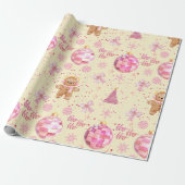 Roze Disco Bal Kerst Inpakpapier (Uitgerold)