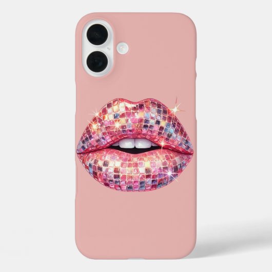 Roze disco bal lip Case-Mate iPhone case (Achterkant)