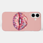 Roze disco bal lip Case-Mate iPhone case (Achterkant (horizontaal))