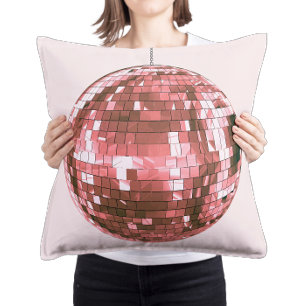 Roze Disco Bal, Meisjesachtig Slaapkameraccent, Re Kussen