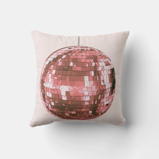 Roze Disco Bal, Meisjesachtig Slaapkameraccent, Re Kussen (Achterkant)