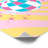 Roze Disco Bal, Party Art, Preppy, Preppy Stijl Poster (Hoek)
