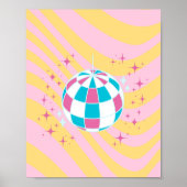 Roze Disco Bal, Party Art, Preppy, Preppy Stijl Poster (Voorkant)