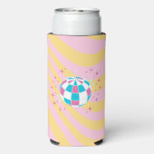 Roze Disco Bal, Party Art, Preppy, Preppy Stijl Seltzer Blikjeskoeler (Seltzer Achterkant)