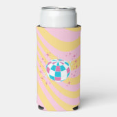 Roze Disco Bal, Party Art, Preppy, Preppy Stijl Seltzer Blikjeskoeler (Seltzer Voorkant)