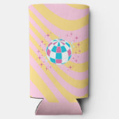 Roze Disco Bal, Party Art, Preppy, Preppy Stijl Seltzer Blikjeskoeler (Achterkant)