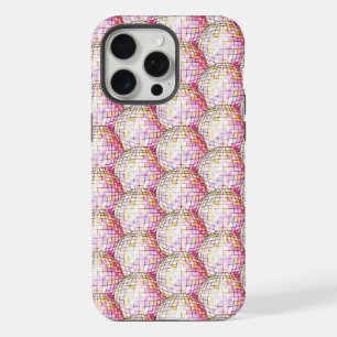 Roze Disco Bal Patroon iPhone 15 Pro Max Case