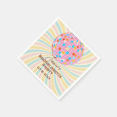 Roze Disco Bal Retro Groovy Bachelorette Feest Servet (Hoek)