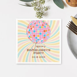 Roze Disco Bal Retro Groovy Meisjesfeest Servet
