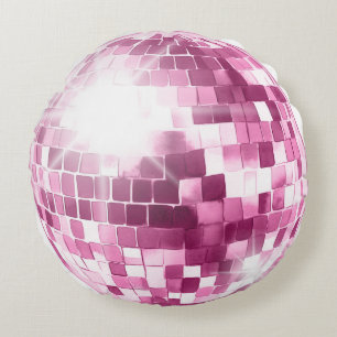 Roze Disco bal rond kussen