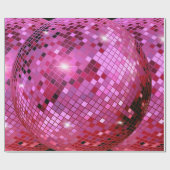 Roze Disco Ball Disco Dance Party Thema Cadeaupapier (Vlak)