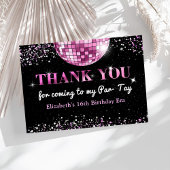 Roze Disco Ball Eras Verjaardag Bedankkaart